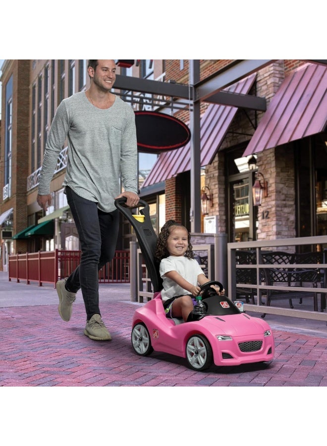 ستيب2 لعبة ركوب ودفع للأطفال من ستيب 2 – سيارة ويتشر رايد كروزر بمقعد واحد – سهلة التخزين – مزودة بحزام أمان وبوق وصندوق تخزين – مناسبة للأولاد والبنات من عمر 18 شهرًا فما فوق – لون وردي - Image 3